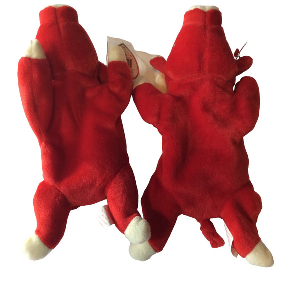 BULLS!! Snort x 2 Ty Beanie Baby VINTAGE RETIRED NWT - Picture 2 of 13